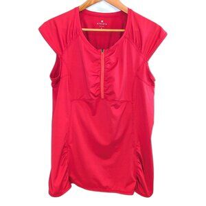 Athleta |	Swim or Outdoors Top "Intrepid" Sunshield Cap Sleeve Red | Size Large
